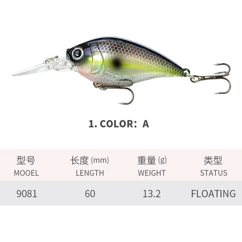 60mm 13.2g Crankbait Fishing Lures Floating Wobbler | SAMAG
