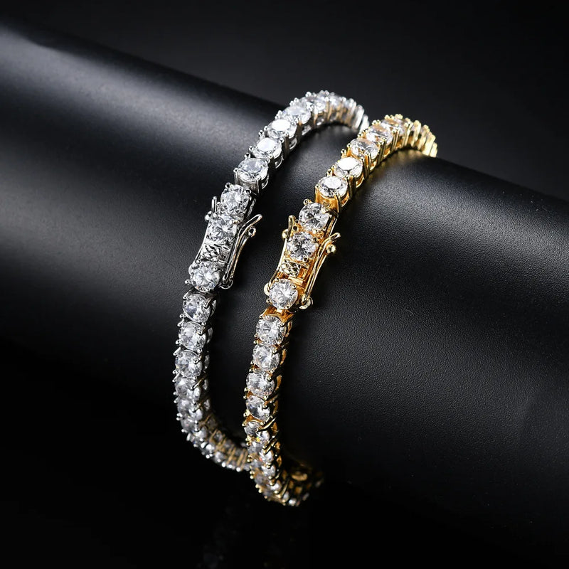 4mm 925 Sterling Silver Moissanite Bracelet 3mm D VVS1 Diamond with GRA for Women Sparkling Wedding Party Fine Jewelry