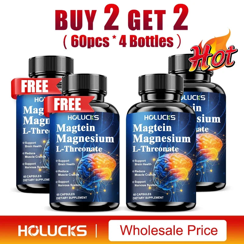 Magnesium L Threonate, for Memory, Focus, Sleep and Cognitive Health Support, Strengthen Muscle, Non-GMO