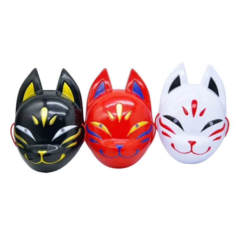 Japanese Anime Demon Fox Mask Cosplay Sabito Makomo Tanjiro Lightweight Plastic Thicken Animal Halloween Party Costume Props