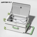 Side Opening Suitcase Wide Trolley Travel Case with Skating Spinner Wheels TSA Lock Rolling Luggage PC Material 20/24/26/28inch
