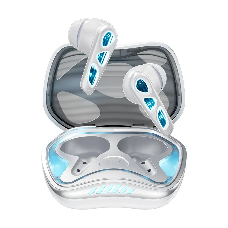 Gaming Wireless Earbuds Low Latency RGB Cool Ambient Light ANC Noise Canceling Bluetooth 5.4 In-ear Earphones For Esport Gamer