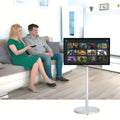 27/32" Moveable Smart Screen 4K UHD Touch Screen Portable TV on Wheels Built-in Battery Android 11 Rotating Wireless Monitor