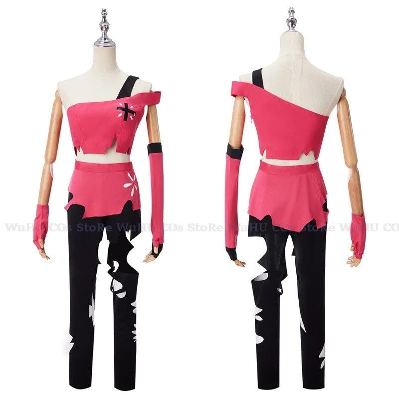 SAIKOU/ Anime Hazzbin Cherri Bombb Hotel Cosplay Costume Pink Outfit Wig Women Halloween Carnival Christmas Cosplay Sexy Costume