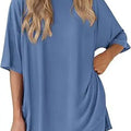 2026women's New Fashion Trend Basic High-quality Casual Round Neck Slit Loose Casual and Comfortable Women's Two-piece Home Suit