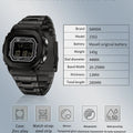 SANDA 2162 Men's Electronic Watch Square Waterproof Multi Functional Wrist Watch Square Fashion Night Light Steel Digit Watches