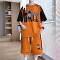 Summer Fashion Trend Printed Short - Sleeved T - shirt Sports Suit Men's Loose and Comfortable Large Size - View 5 | SAMAG