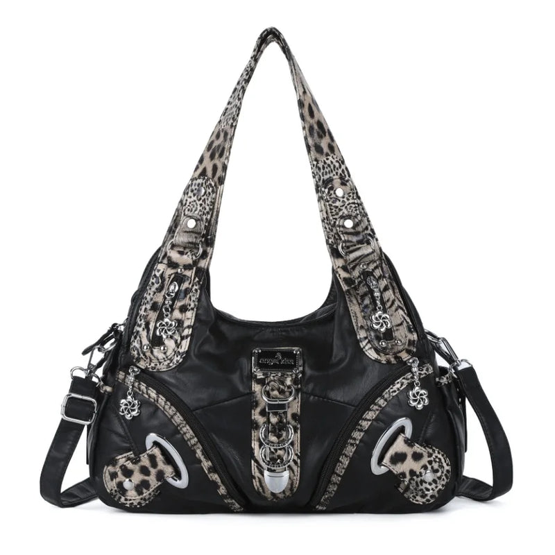 Angel Kiss Women Handbags Leopard Bag Top-handle Handbag Fashion Satchel Dumpling Pack Shoulder Bag Tote Bag Hobos Large Purse