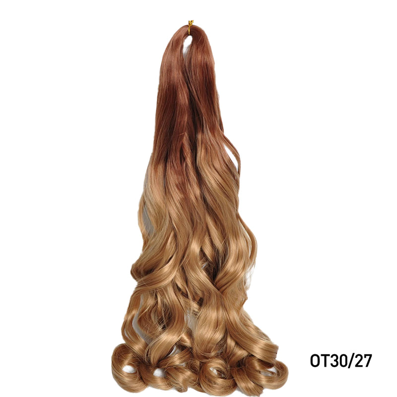 Loose Wave Braiding Hair Extensions 24" Synthetic Spiral Curls Braids Hair Pre Stretched Bouncy Braid French Curls Braiding Hair