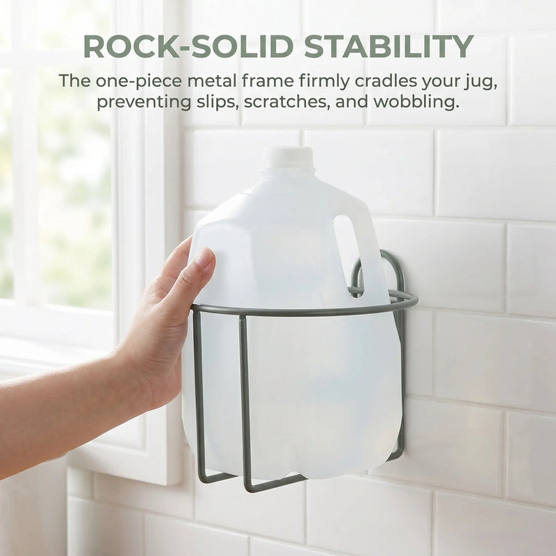 Wall Mounted Gallon Water Jug Holder Heavy Duty Round Bottle Rack Space Saving Kitchen Storage Organizer - View 2 | SAMAG