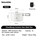 Naturehike Camping Cookware Ceramic Non-Stick Set Lightweight Portable Tableware Kettle Frying Pan Pot Cookset Kitchen Utensils