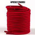 4 Pcs(2 Pairs) Round Shoelaces 4mm for Sneakers Boots, Durable Anti-Slip Sports Laces, 80-160cm Solid Colors Replacement