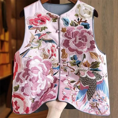 Women's Vest Jackets New Embroidered Chinese Unique | SAMAG