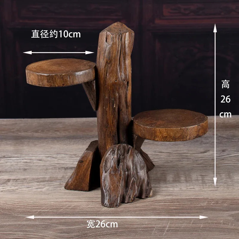Handmade Wood Plant Stand for Succulents Living Room Desktop Balcony Bay Window Pure Crafted Plant Holder Decor