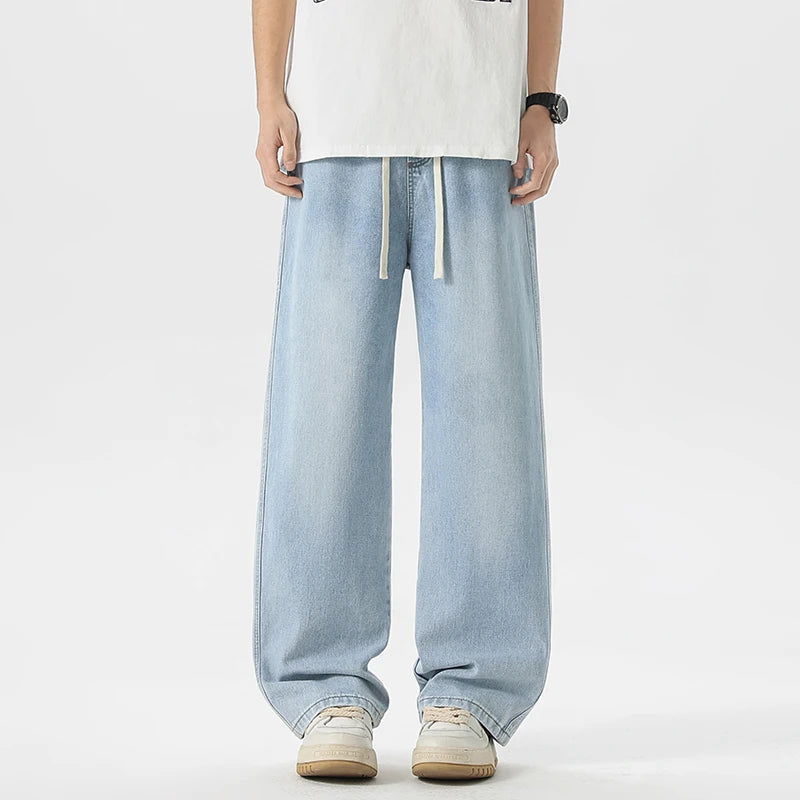 Men's Jeans American Loose Wide-leg Straight Casual | SAMAG