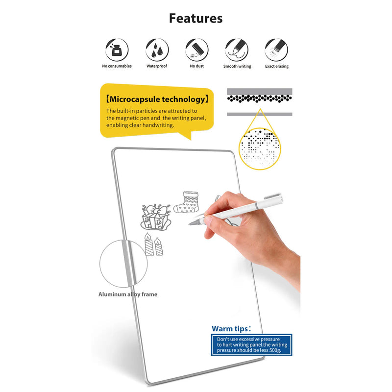 LCD Writing Tablet Eye  Aluminum Alloy Magnetic Drawing Pad for Student Workers Magnetic Drawing Board