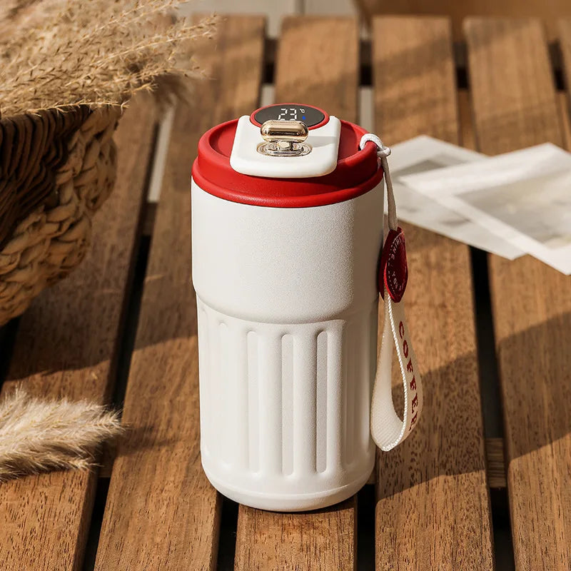 450ml Smart Thermos Bottle  Digital LED Display Temperature Coffee Cup Stainless Steel Vacuum Cup Business Portable Thermal Mug
