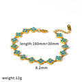 18K Gold Plated Stainless Steel Bracelet with Delicate Cubic Zirconia Luxury Fashion Party Jewelry Gift