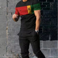 Summer Fashion Men's Fashionable Printed Breathable Comfortable Round Neck T - Shirt and Pants Set Outdoor - View 7 | SAMAG