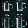 YWDL 1pcs Glass Measuring Cup With Handle Heat-resistant Laboratory Beaker Kitchen Milk Coffe Measuring Mug 250/350/500/1000ml