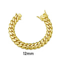 8 - 14mm Punk Rock Stainless Steel Rhombus Cuban MIami Link Chain Bracelets for Men Hip Hop Jewelry Gold - Visuel 11 | SAMAG