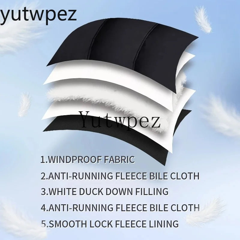 Outdoor Casual Hooded Overcoat Clothes White Duck Down Jacket Men Winter Men's Coat Windproof Removable Cap Parkas Solid Color