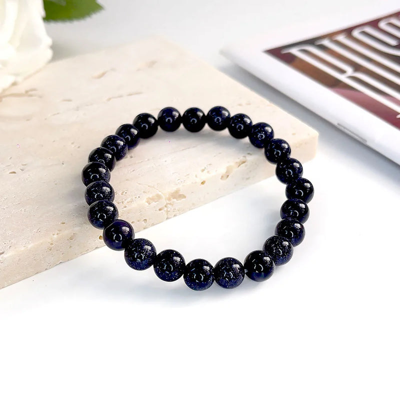 Natural Stone Beads Bracelet For Women Men Agate Crystal Quartzs Aquamarines Jades Jewelry Agates Elastic Bangle Bracelets 6 8mm