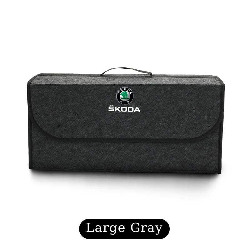 Car Trunk Organizer Bag Foldable Stowing Tidying Storage Box For Skoda Octavia Superb Rapid Kodiaq Karoq Fabia Kamiq Roomster
