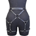 Women Fashion PU Leather Harness Waist Belt Punk Studded Decorative Harness Straps Suspenders Gothic Clothing Accessorie