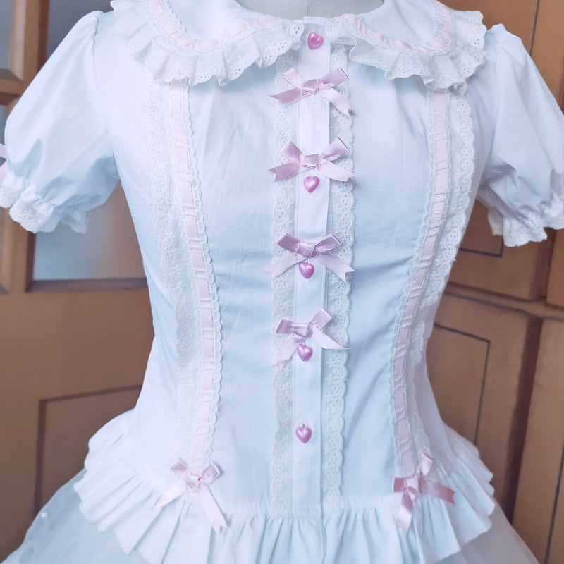 Summer Japanese Lolita Sweet Girls Short - sleeved Tops - View 11 | SAMAG