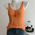 Ladies Elegant Solid Color Knitted Vest Summer Thin Layer - View 5 | SAMAG