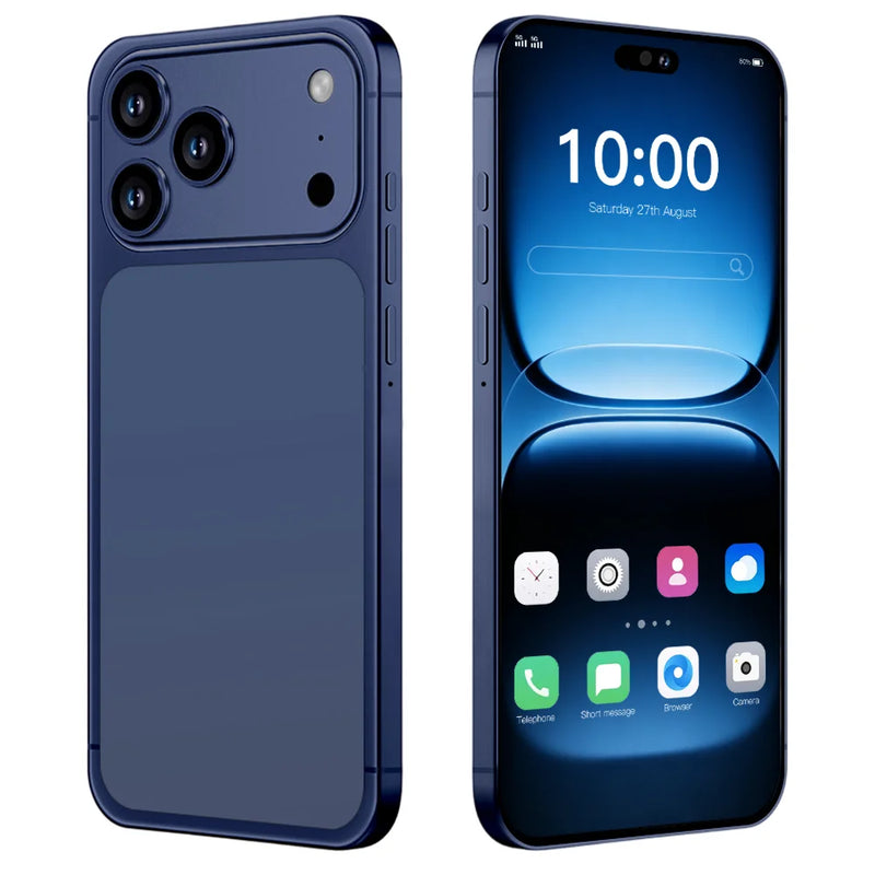 New High Quality i17 Pro Max Original Intelligent 5G Dual Card 7.3" Standby System Global Version 8000mAh Battery