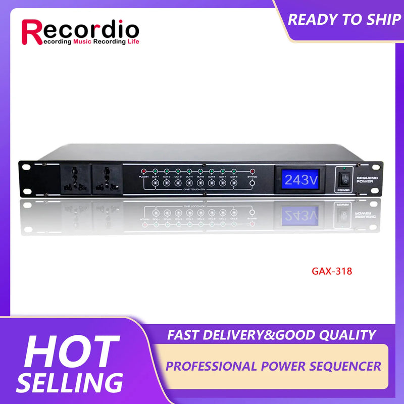 GAX-318 Professional 10 channel high power 30A dj sound system power sequence controller