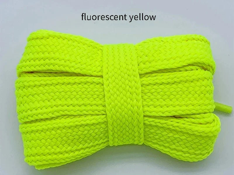 1Pair New Casual Sneakers Classic Shoelace Fashionable Cotton Rope Flat Shoelaces Men Women Fashion Shoes Accessories