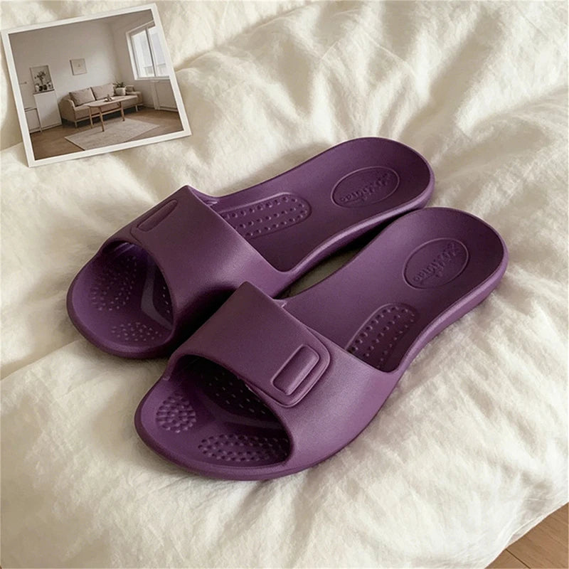 XIXITIAO Women's Slippers Fashion Four Seasons Comfort EVA Soft Thin Portable Home Slippers Indoor Anti-slip Bathroom Flat Shoes