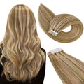 Ugeat Tape in Hair Extensions Human Hair Real Natural Brazilian Remy Hair Straight Seamless Skin Weft For Women Balayage 20P/40P