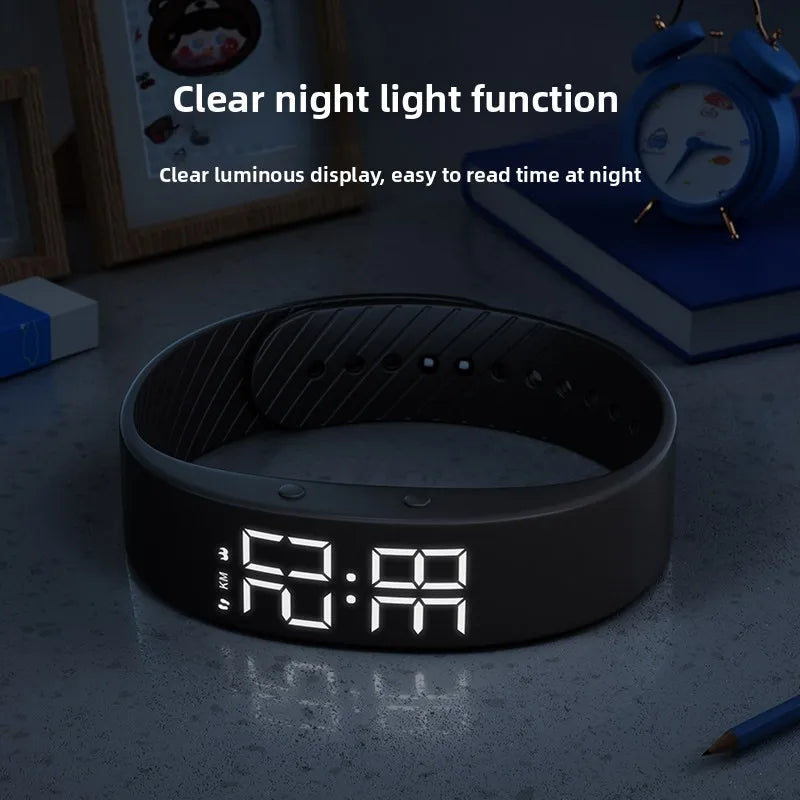 Casual Fashion Digital Watch Male Female Middle High School Student Waterproof Silent Vibration Alarm - Visuel 2 | SAMAG
