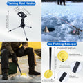 Goture 32" Ice Fishing Rod Reel Combo, M/MH Double Tip Ice Fishing Rod, Portable Ice Fishing Kit Include Rod/Lure/Line,and Tool