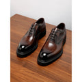 New Handmade Mens Formal Business Leather Shoes Genuine Calfskin Pointed Toe Lace Up Oxford Groom Shoes