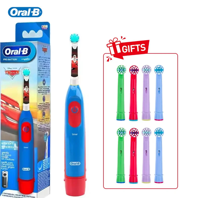 Oral B DB5510K Electric Toothbrush Children Rotary Teeth Brush Soft Bristles 2Min Timer Waterproof Battery Powered For 3-12 Ages