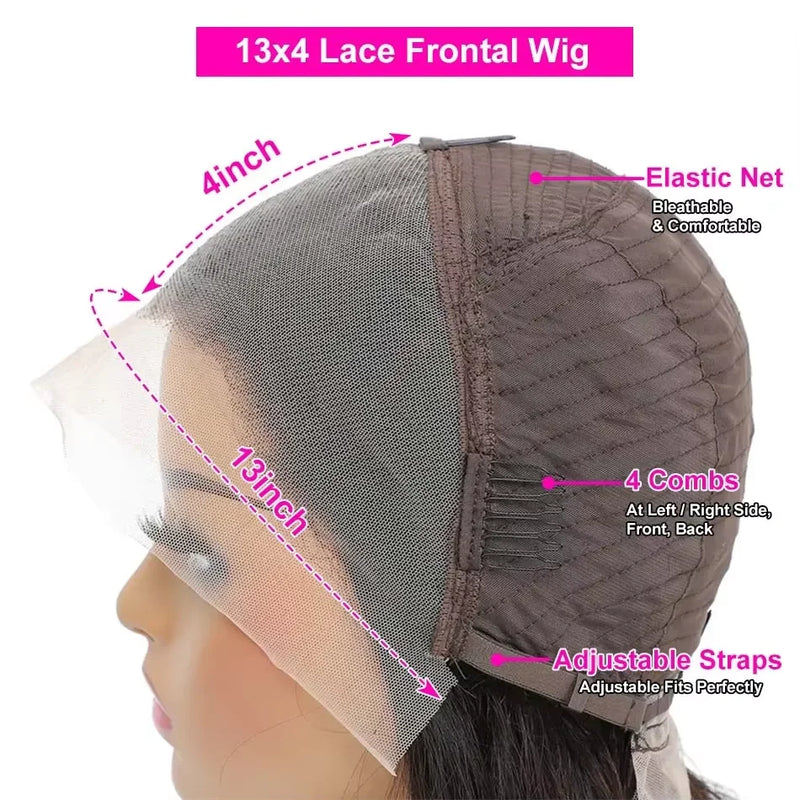 Transparent Kinky Straight Lace Front Wigs Pre Plucked Yaki 13x4 Short Bob Human Hair Wigs For Woman Natural Lace Closure Bob Wi