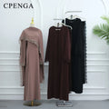 Luxury Dubai Abaya Detachable Lace Shawl Modest Muslim | SAMAG