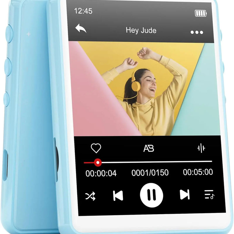 MECHEN 64GB MP3 Player Bluetooth 5.3 with 2.4" Full Touch Screen，Portable Digital Music Player with Speaker，FM Radio, Line Recor