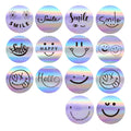 Sparkly Funning Smile Face Laser Stickers Roll Party - View 2 | SAMAG
