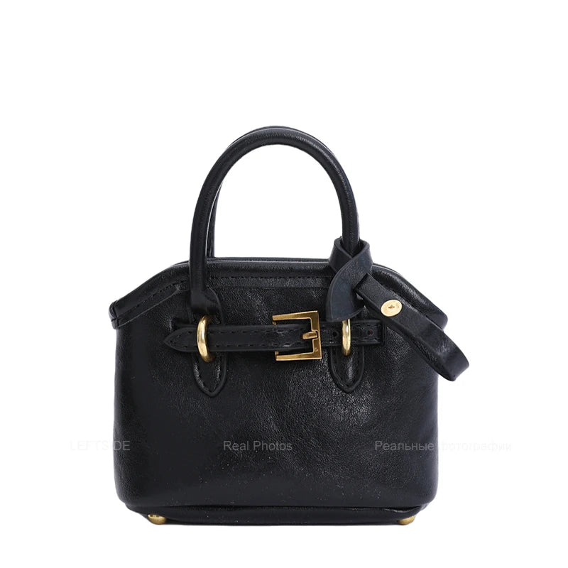 LEFTSIDE Big PU Leather Short Handle Shoulder Bag for Women 2025 Winter Luxury Tote Bag Lady Designer Retro Handbags and Purses