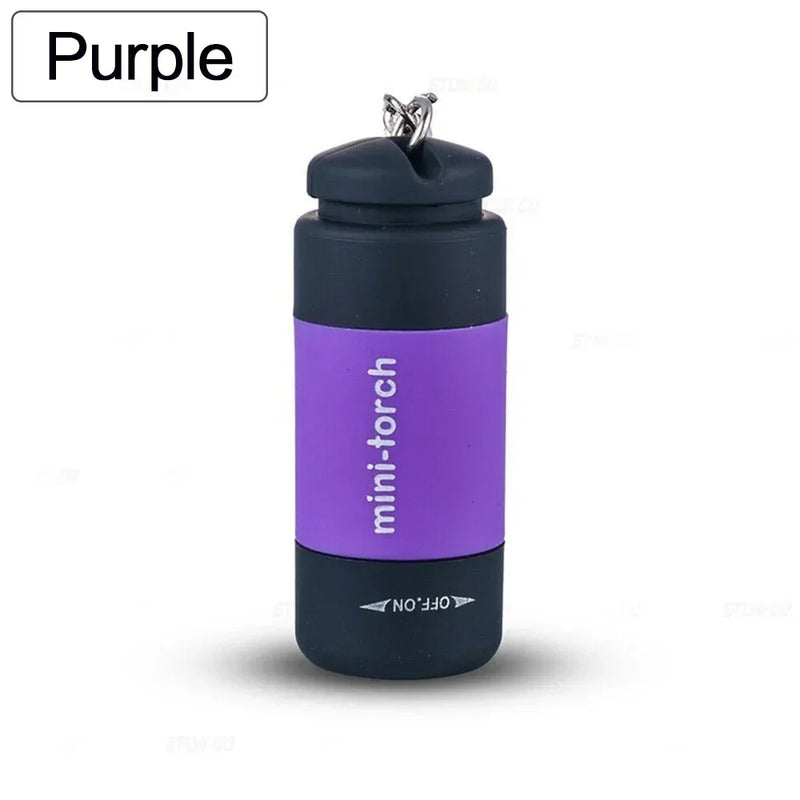 Pocket Keychain Flashlight Waterproof Outdoor Hiking Camping Mini FlashlightUSB Rechargeable LED Multifunctional Strong Light