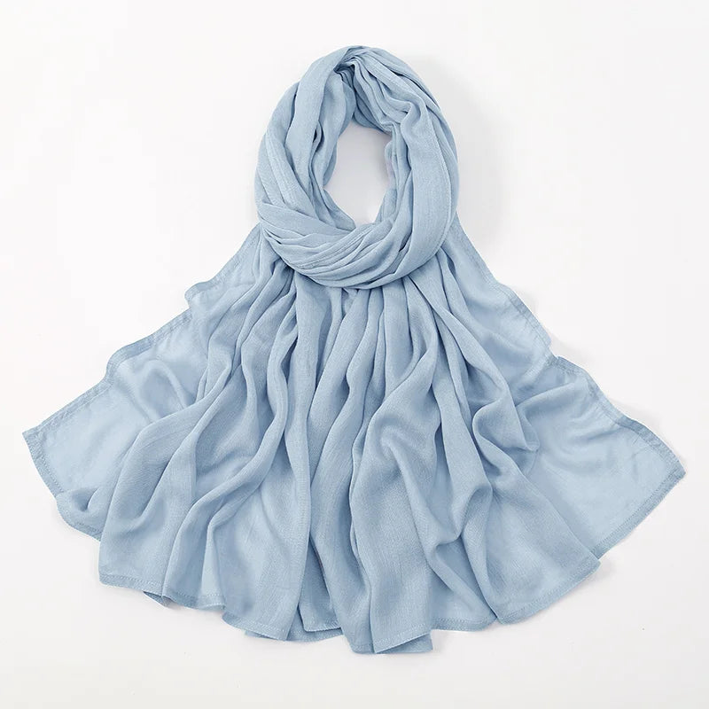 2024 Muslim Modal Rayon Cotton Hijab Shawls For Women Plain Scarf Big Size Headscarf Islamic Turban Headband 190*85cm