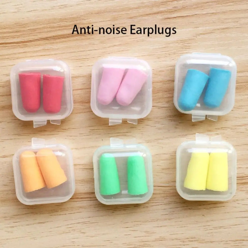 1Pair Noise Reduction Anti-noise Earplugs with Box Soundproof Waterproof Ear Plugs Sound Insulation Foam Sleeping Earplugs
