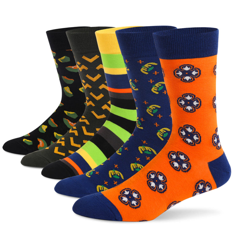 5 Pairs Men's Dress Socks Plus Large Size， Combed Cotton | SAMAG
