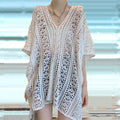Women's Swimwear Crochet Lace Beach Cover Up Bikini Swimsuits Knitted Cover Up Dress Womens Swimsuit V Neck Side Split Beachwear